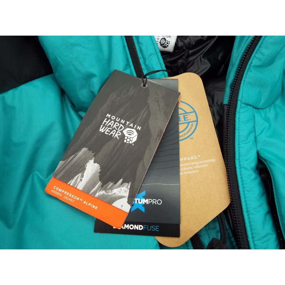Mountain Hardwear Teal and Black Compressor Alpine Hooded Jacket Size Large NWT - Picture 5 of 14